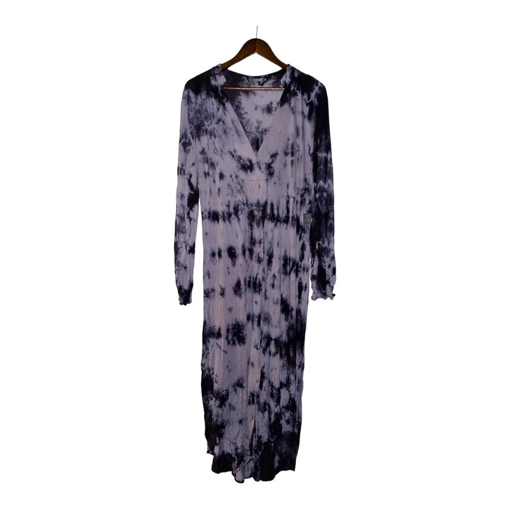 Errant‎ Tie Dye Wrap Plunging V Neck Midi Women Dress Small Midi 100% Rayon